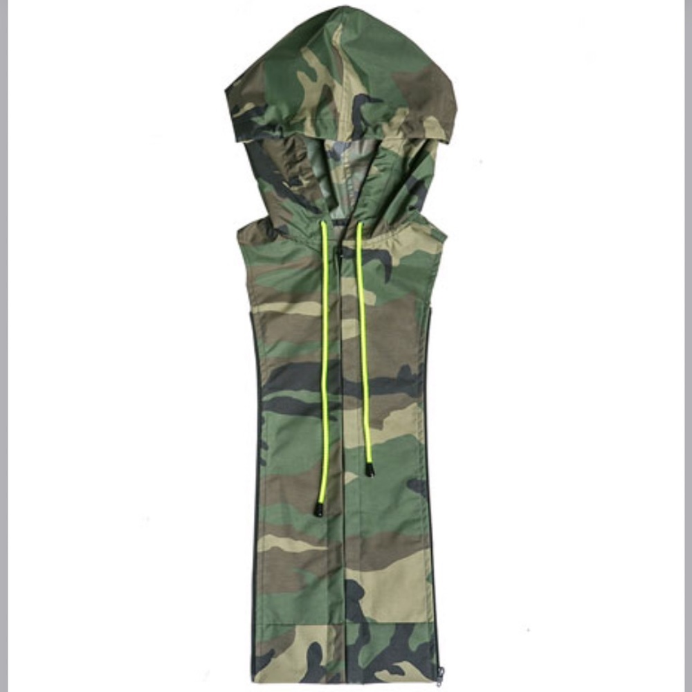 Camo print nylon VB hoodie dickey